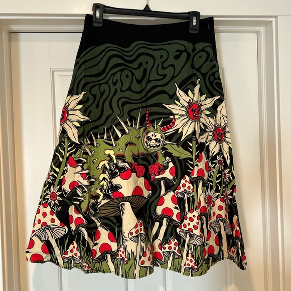 Dangerfield Who Are You Border Print Skirt - Picture 2 of 8